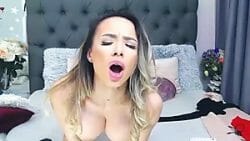 Caroline Horny Amateur Girl Solo Plays with Dildo on Cam