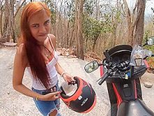 Asian amateur girlfriend sucks and fucks on camera after sight seeing