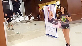 Candid voyeur perfect teen ass spandex at shopping mall