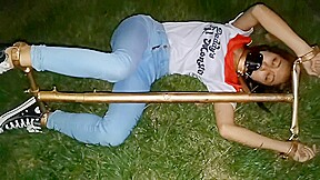 Harley Shirt Asian Girl Outdoor Bondage