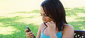 Horny brunette teen fucked on a playground