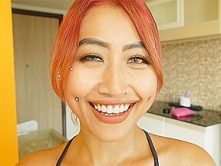 Kinky amateur Asian teen named Fang blowjob and sex on camera