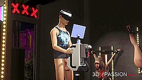 Masturbation station. A sexy young hottie gets fucked outdoor by a nerdy boy