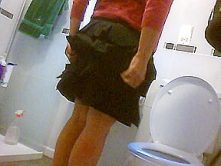 Milfs spied while visiting the bathroom
