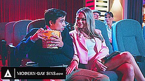 MODERN-DAY SINS – All-Natural Exhibitionist Gives Virgin Boyfriend The BEST Movie Theatre Blowjob!
