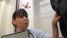NK2201-Mature nurse taking body measurements sexually harasses patient and sucks cock