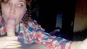 Playful bitch sucks dick and stimulates her partner to cum at night