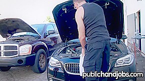 Stranded April Snow Desperate for a Handsome Mechanic – Public Handjobs