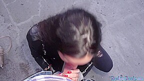 Teen4cash enjoys public POV BJ and pussyfuck outdoor