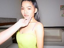 Tiny Asian amateur teen hooker big foreign cock sucking and fucking