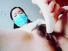 Woman In White Dress Masturbates In Bedroom