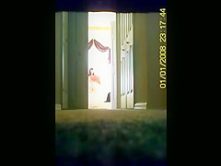 a pregnant caught in the bathroom