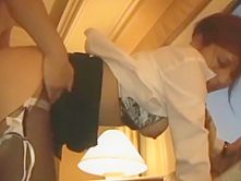 Asian Stewardess Does Quick Layover