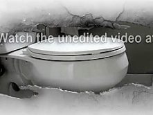 Asian teen pees in toilet