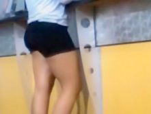 Ass In Tight Gym Shorts
