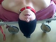 Bound asian slave sucks cock and rims asshole