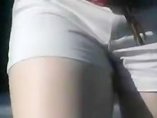 Candid Ass in short tight shorts