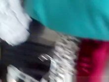 Chubby teen in black see through leggings