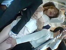cougar and 3 men on train