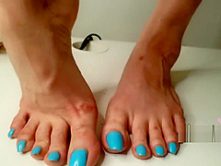 CUM HERE. – Lani B Sexy High Heels Foot Tease W/ Cum Shot