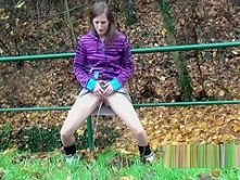 Cute girls expose peeing pussies and take a leak
