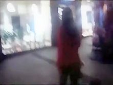 Drunken cutie pissing on a public sidewalk