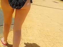 From the beach .