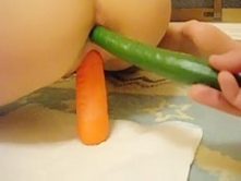 Girl casually inserted toy in pussy