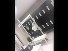 Girl with beautiful boobs in the bathroom