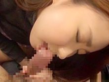 Kinky Japanese AV model gets her pussy toyed and gives head in a car