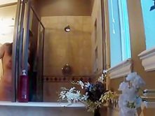 My chubby maternal aunt takes a nice shower