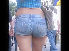 Nice Round Ass in Jean Shorts