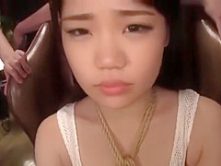 Pantyhose face girl gets spat in mouth and pissed on