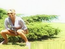 pissing on the beach