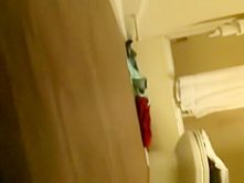 Room mate spying under the door