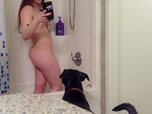 Roommate caught on hidden spy cam in the shower taking more selfies for bf!