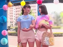 Shy Japanese Beauties Gives Handjob Cumshot To Stranger In Glass Room