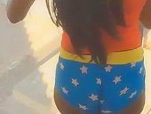 Slow motion thick ass Wonder Woman twerk