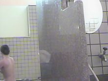 spying on 2 asian friends washing in the public bath house
