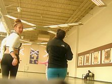 Teen in black spandex n friends laugh at me (Graz 6)