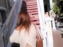 Thong Exposed In Stairs