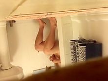 Woman caught in the bathroom