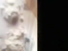 Woman filmed in secret while bathing in a outdoor scene