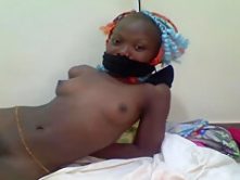 Dumb African Slut Ties Herself Up