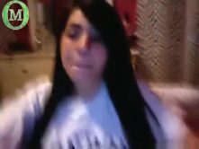 Hot girl plays with her huge tits and shaved pussy on omegle