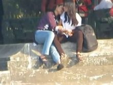 Indian Lesbian Babes Smooch Publicly