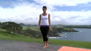 Lexa doing yoga