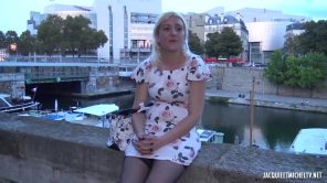 Mature blonde woman, Alysee is having casual sex with a black guy, and enjoying it a lot