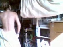 Playful bimbo fools naked