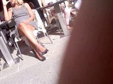 Sexy Legs Miniskirt Dress candid at public place